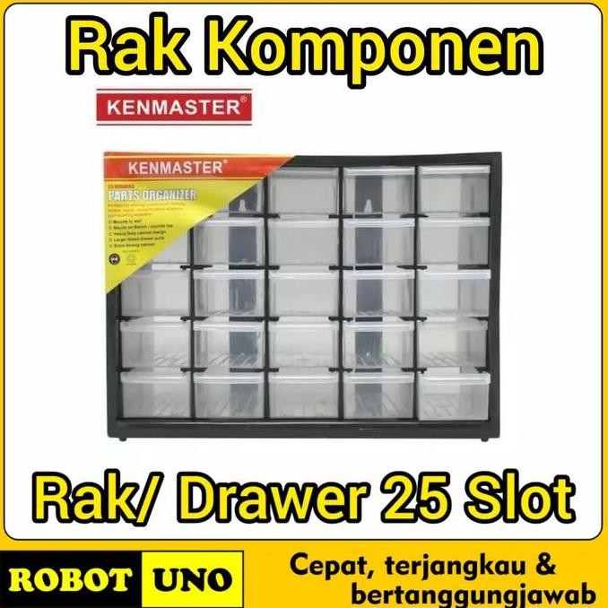 Spesial Rak Susun Drawer Komponen Elektronika 25 Slot Laci Kenmaster Rak Kotak