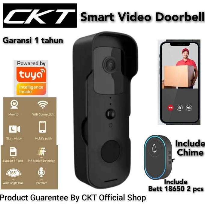 READY smart video tuya doorbell door bell tuya pintar wifi home kamera