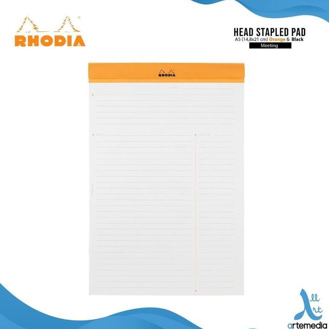 

Buku Catatan Rhodia A5 Head Stapled Meeting Pad N16 Notepad TA