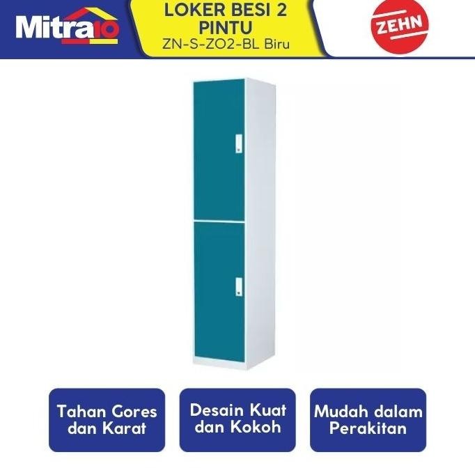 Terjangkau Zehn Zn-S-Z02-Bl 1 Column 2 Tiers Blue Thin Locker