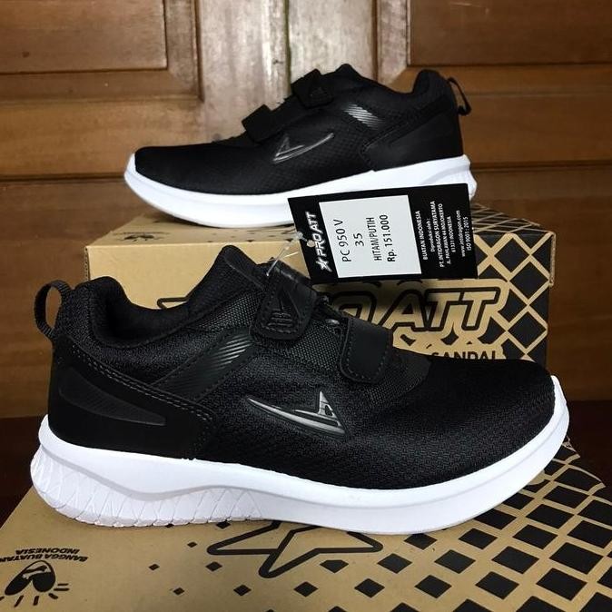 Tersedia Sepatu Sneakers PRO ATT PC 950 V HP Size 31 32 33 34 35 36 37 38 Hitam Putih Sneaker Sekola