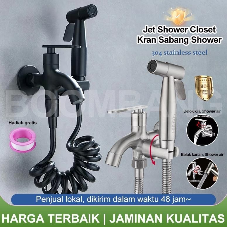 Jet Shower Closet Stainless/Kran Cabang Shower 2/Jet Washer Toilet/Bidet Toilet/Kran Closet Duduk