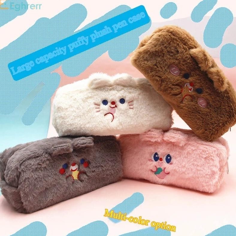 

TERMURAH Eeghrerr Tempat Pensil Bulu Halus Kotak Pena Zip Kelinci Kartun Mewah Lucu Tas Pensil Kosmetik Siap kirim