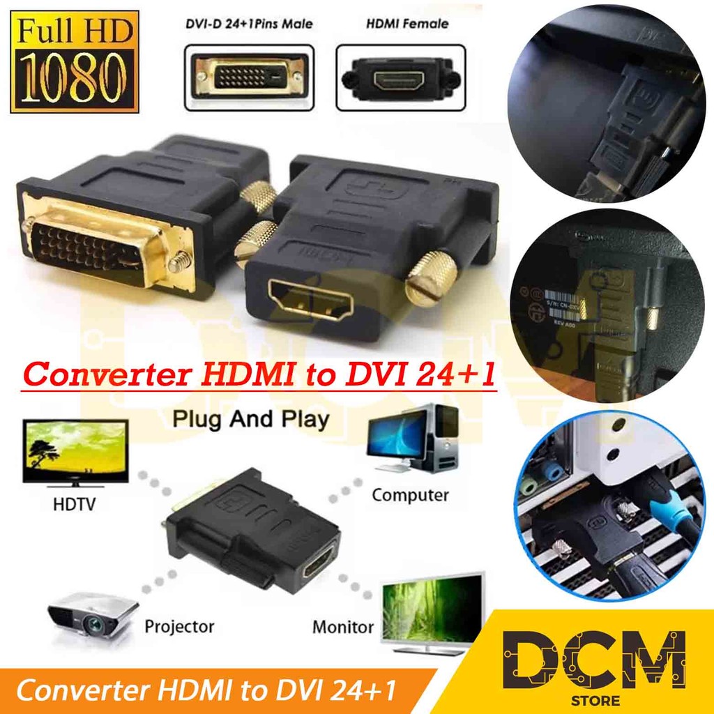 KONEKTOR / CONNECTOR / CONVERTER / HDMI TO DVI 24+1 /DVI-D/DVI 24 + 1