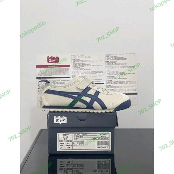 Tersedia Sepatu Onitsuka Kids Original Cream Navy / Indian Ink Free Kaos Kaki