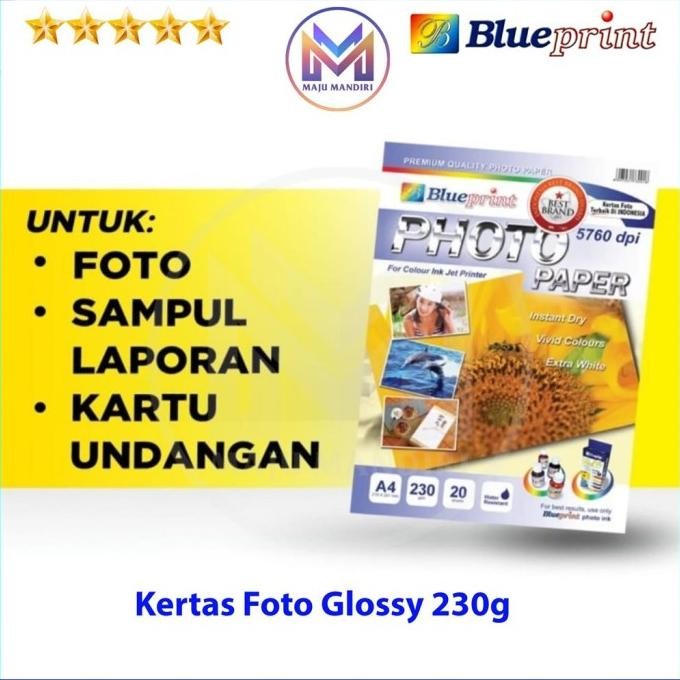 

Kertas Foto Blueprint A4 230 Gsm / Photo Paper Glossy Best Seller