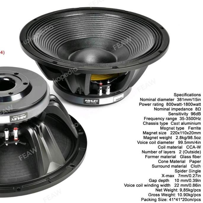 Speaker 15Inch Ashley 15V400 New Stok