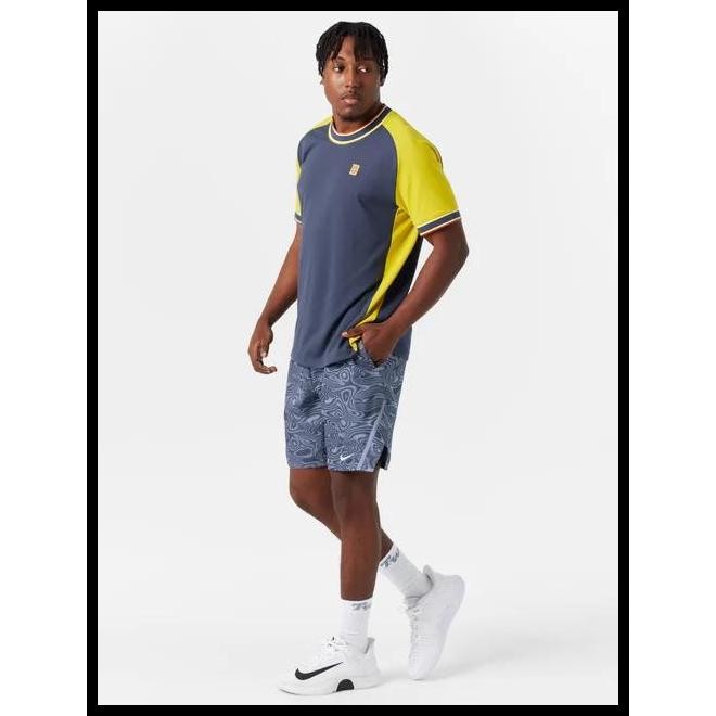 Kaos Pria Tennis Nike Men'S Summer Heritage Top Baju Tenis Tee Sport - Blue Original Best Seller