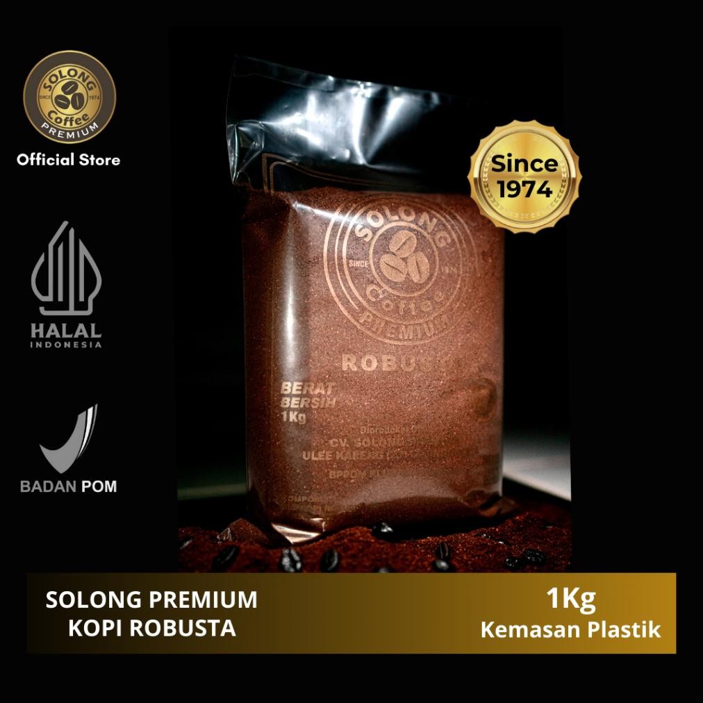 

NEW!!! SOLONG PREMIUM Kopi Robusta Aceh 1 Kg - Biji Kopi/ Bubuk Kasar/ Bubuk Halus - Kemasan Plastik