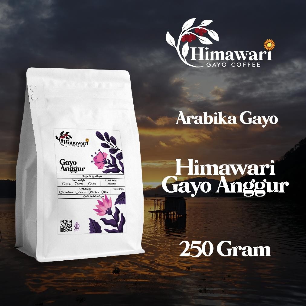 

NEW!!! Himawari Kopi Arabika Gayo Anggur Wine Roast Bean dan Bubuk Kopi 250 gram