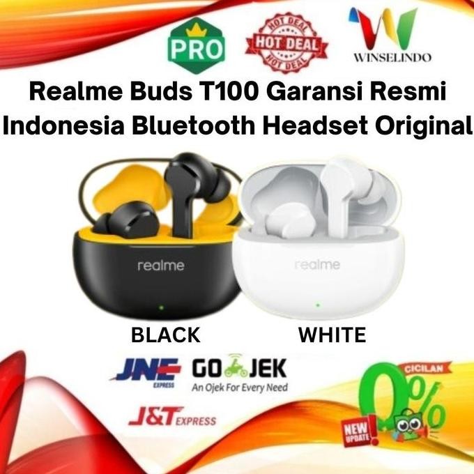 Realme Buds T100 Ndonesia Bluetooth Headset Original New Stok