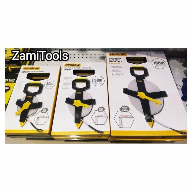 Meteran Roll Fiber Tancap 30,50 & 100meter Krisbow