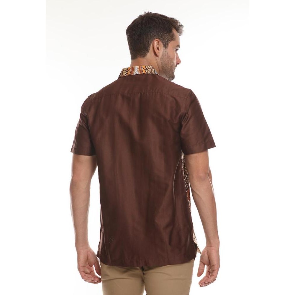 MOC KEMEJA BATIK PRIA LENGAN PENDEK MODERN FIT SHARPAKA-BROW
