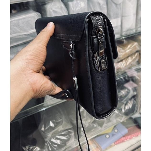 Cod New Handbag Branded Tas Tangan Kulit Clutch Pria Wanita Tas Pesta Dompet Kartu Key Lock Anti Mal