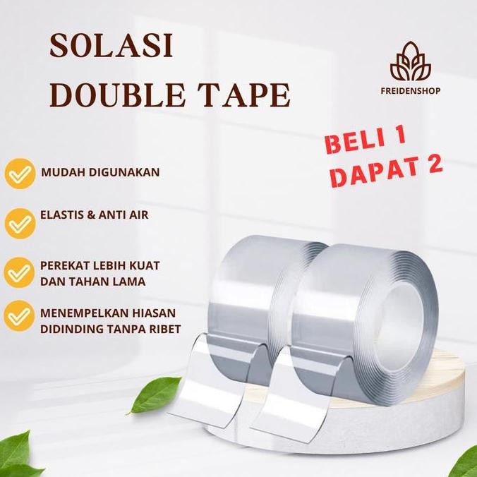 

Kualitas Terjamin [Beli 1 Dapat 2] Double Tape Nano Tape Selotipe Bening 2 Sisi Serbaguna