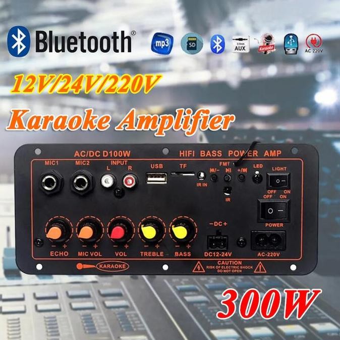 D100 Amplifier Board Bluetooth 5.0 Subwoofer Diy 300W Ac 220V 12V 24V Kit Mobil Hifi Amplifier Subwo