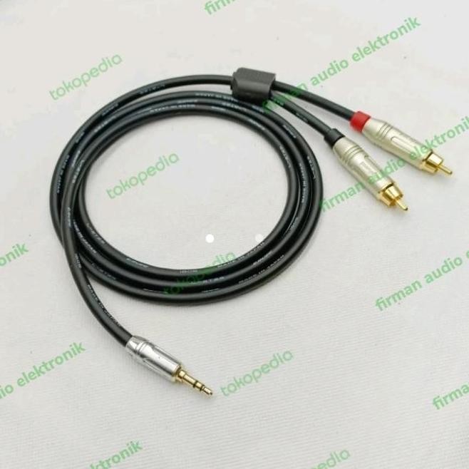 Kabel Aux Canare Original 1-5Mtr Jack 3.5Mm Stereo To Rca Amphenol New Stok