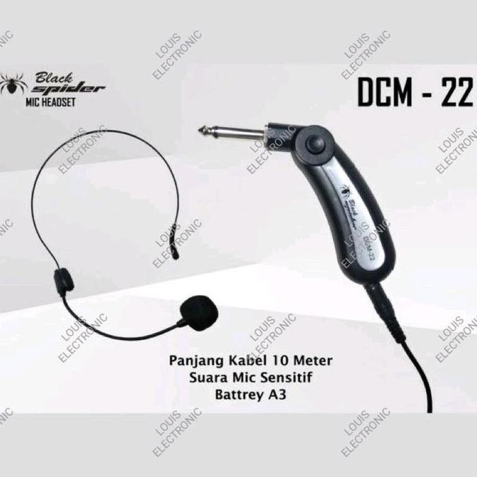 Mic Headset Mic Bando Mic Imam Masjid Black Spider Dcm 22 Original New Stok