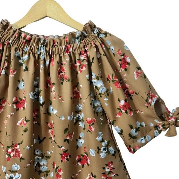 (Expert) LVL - Blousale Sabrina Bunga Shakila Blus Atasan Jumbo Wanita Kerah Sabrina Model Baru Size