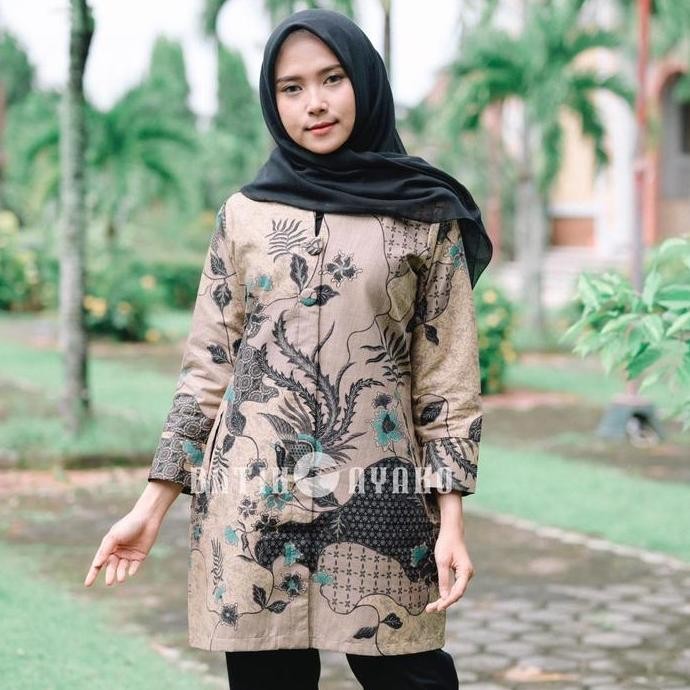 Tersedia baju batik blouse atasan wanita modern seragam pesta kantor gb 102