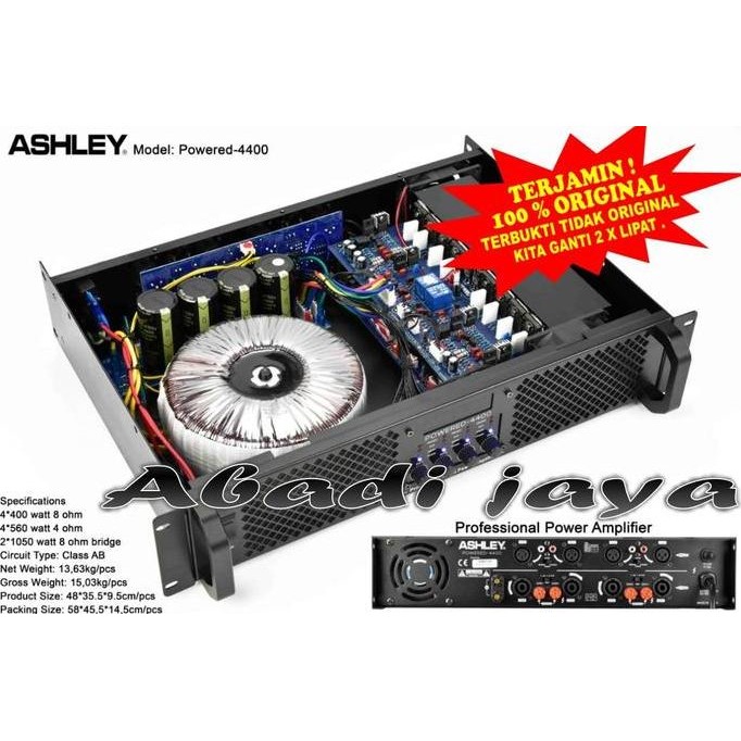 Power Ashley Powered4400 Original 4 Channel Ashley Powered 4400 New Stok