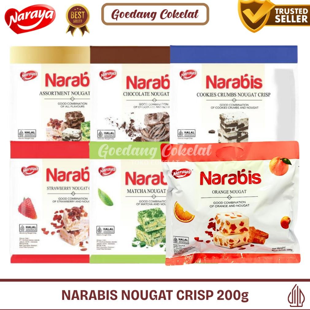 

PJ Naraya NARABIS Nougat Chocolate Strawberry Matcha Cookies Cream Assortment Nougat Crisp 200g
