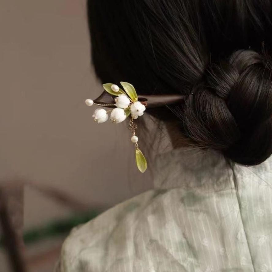 AdB Tusuk Konde Bunga Jepang Magnolia Flower Style Hairpin Hiasan Rambut
