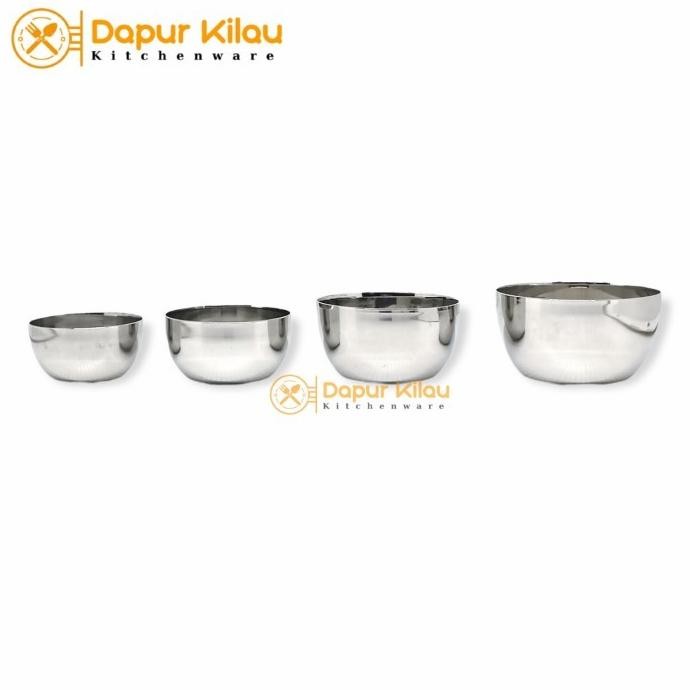 (Expert) Mangkok Kecil Mini Stainless Tebal Tempat Bumbu Saos Kecap 6-8.5 cm