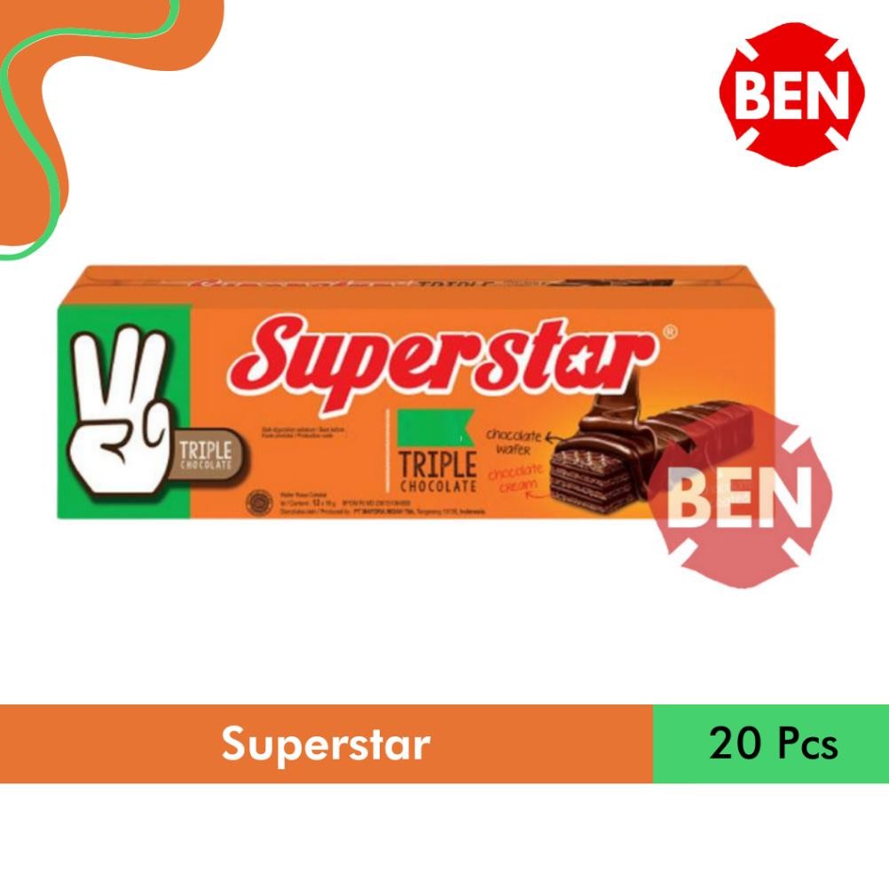 

PJ Wafer Superstar 1 Pak - Box Dus - 20 Pcs - Coklat Mayora Murah