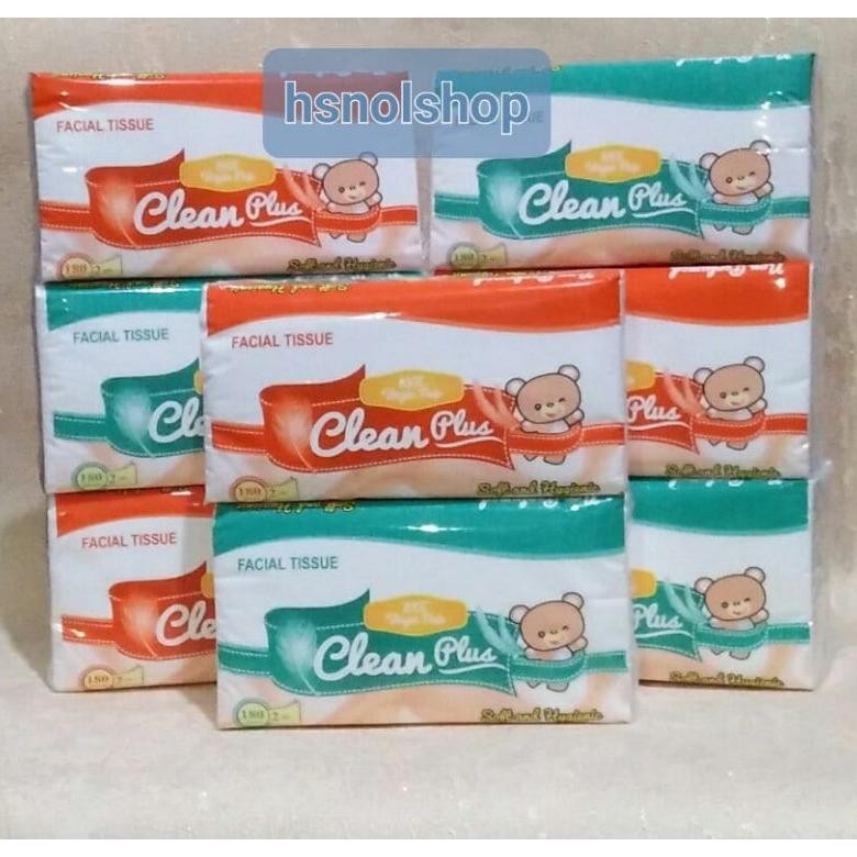 NEW TISSUE CLEAN PLUS 180 SHEETS 8 PACK / TISSUE FACIAL CLEAN PLUS 180 SHEETS