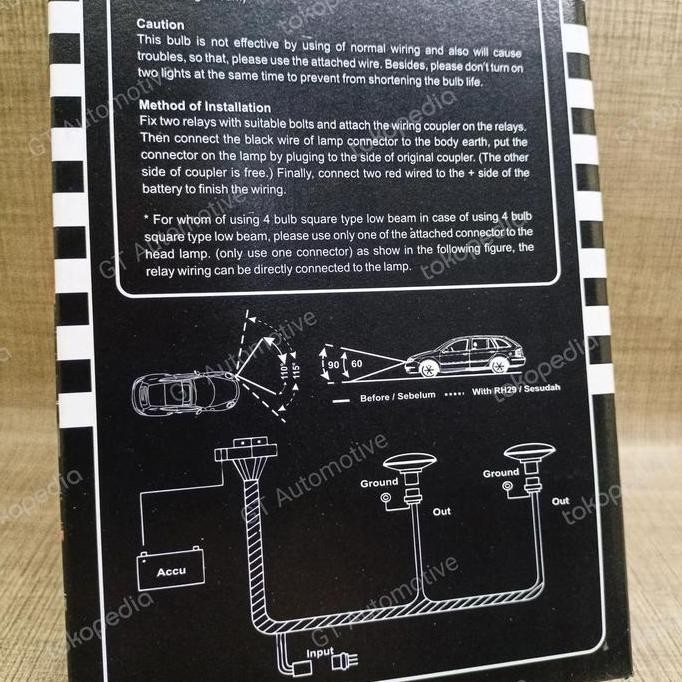 . Kabel Set Lampu Rehobot RH29 H4 3 Relay Bosch Kabel Bintik Tebal