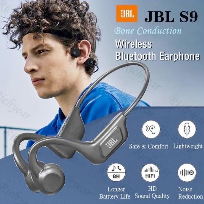 JBL U9 Nirkabel Bone Conduction Earphone BT5.2 Low Latency Earphone Konduksi Tulang Asli
