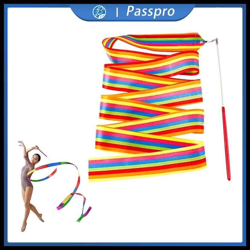 4M TWIRLING RIBBON COLORFUL BALLET RIBBON ALAT TARI TAMBORIN GEREJA PROPS SENAM BALLET PITA TWIRLING