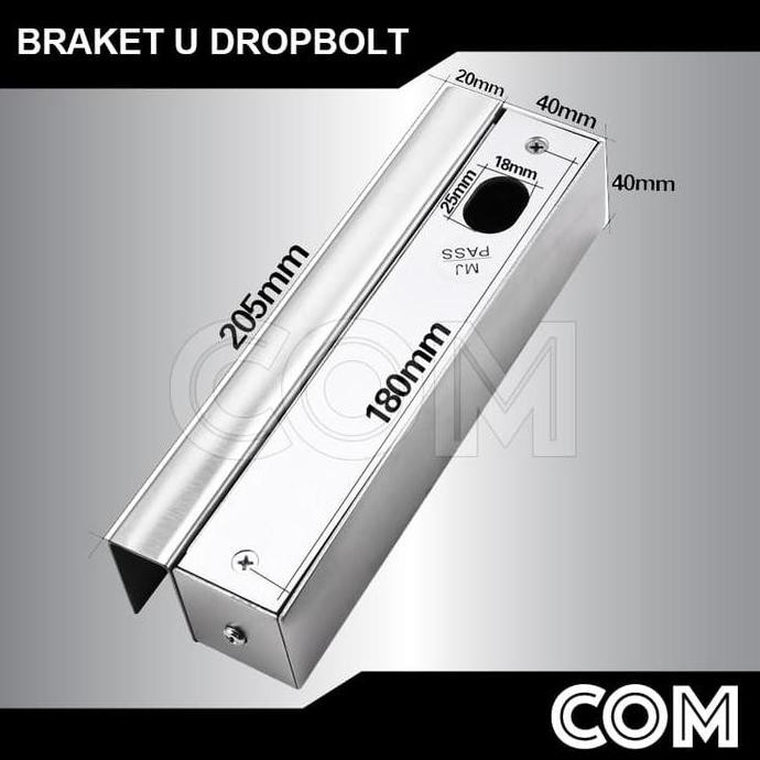 BRACKET DROPBOLT KACA / BRACKET U DROP BOLT KACA FRAMELESS