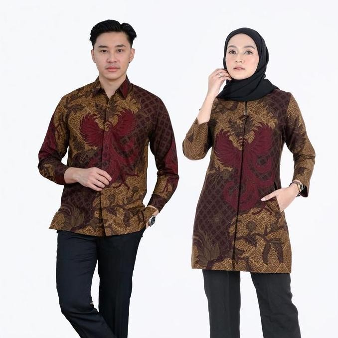 Tersedia baju batik sarimbit pria dan wanita couple seragam kantor pesta gb46