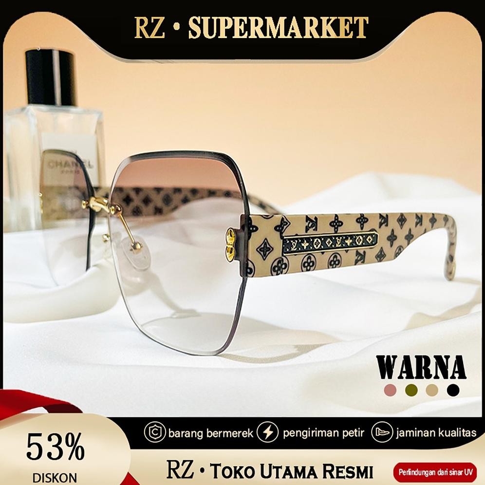 ins kacamata import mewah kacamata hitam uv400 kacamata hitam wanita tanpa bingkai kacamata anti rad