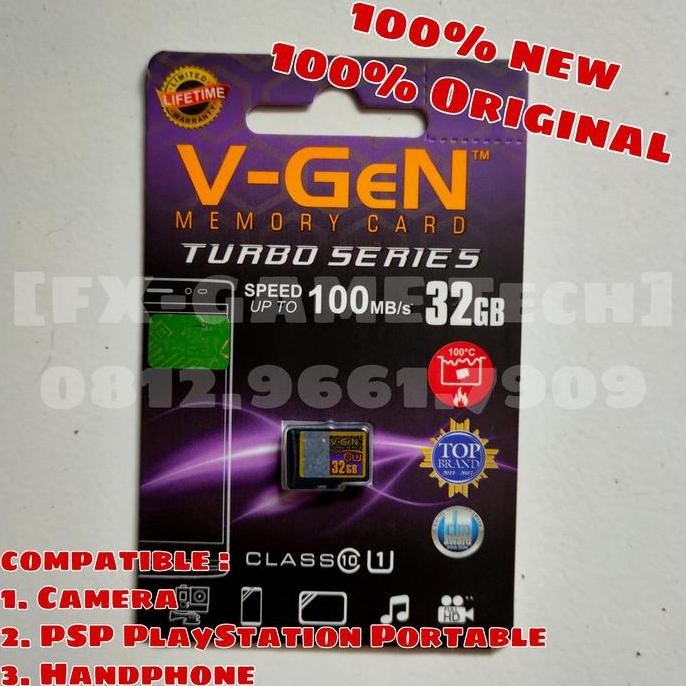 Mmc Micro Sd Card V-Gen Original Class 10 8Gb 16Gb 32Gb 64Gb 128Gb New Stok