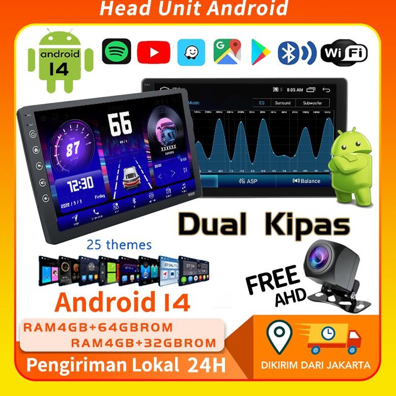 Dual Kipas8G+128G IPS Screen Head Unit 7/9/10 Inch Car Android 14 Navigasi Untuk TOYOTA Daihatsu Mit