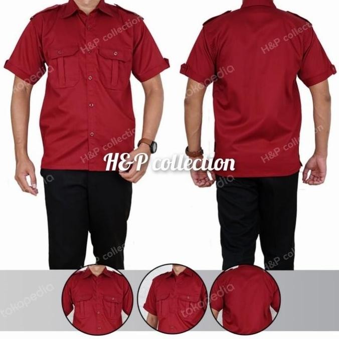 Tersedia Kemeja Seragam Pdl Abu Kantong Dua - Seragam Lapangan Abu