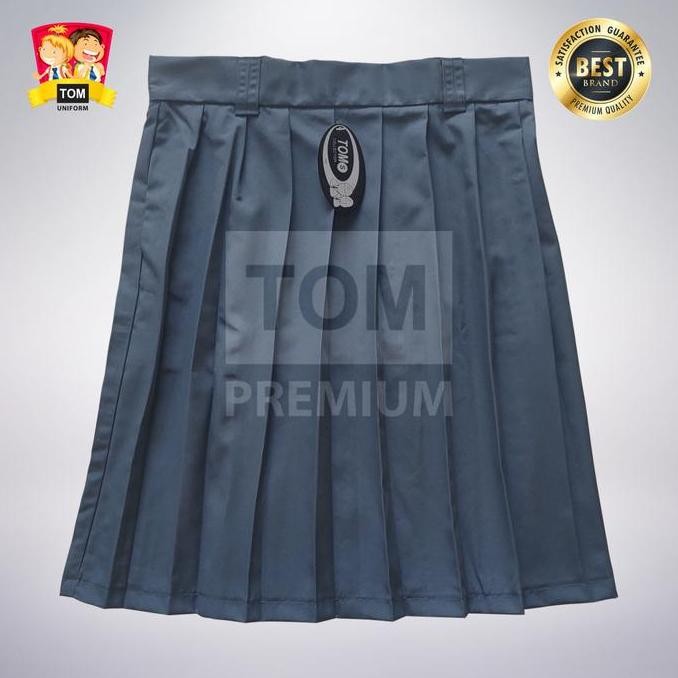 Tersedia Seragam TOM - Rok SMA Rempel Pendek Abu