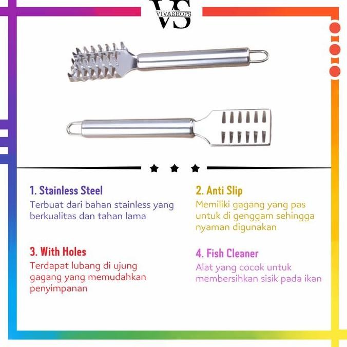 (Expert) Pembersih Sisik Ikan Stainless / Serutan Pisau Sisik Ikan Stainless Steel / Alat Pembersih 