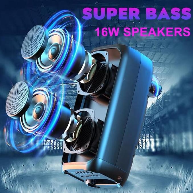 Grosir Maiket 8-Inch Speaker Bluetooth Karaoke With 2Mic Super Bass Besar Music Box Full Bass Portab