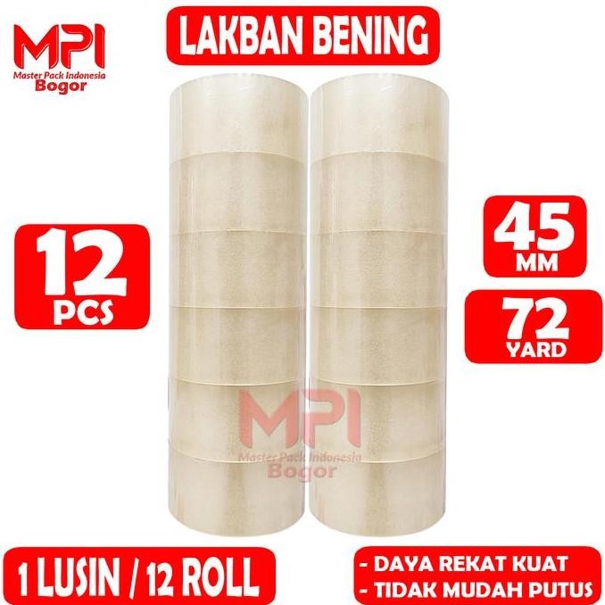 

Diskon 1 Lusin [ 12 Roll ] - Lakban Bening Mpi 45 Mm X 72 Yard Bc - Lakban Packing - Master Pack Indonesia Bogor