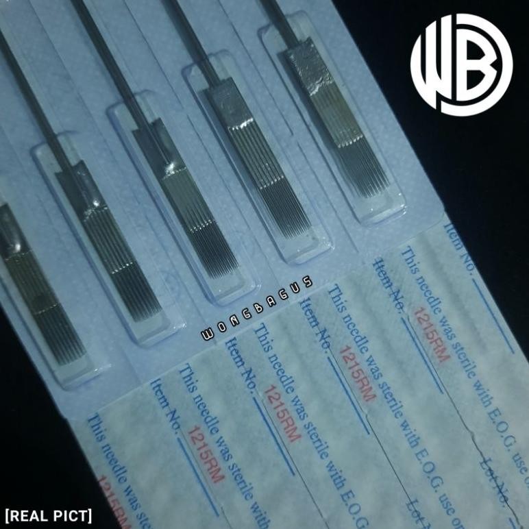 15RM / RM15 Jarum Shading Selembar Isi 5 Batang Untuk Arsir Tato - Jarum Tattoo Premium Berkualitas 