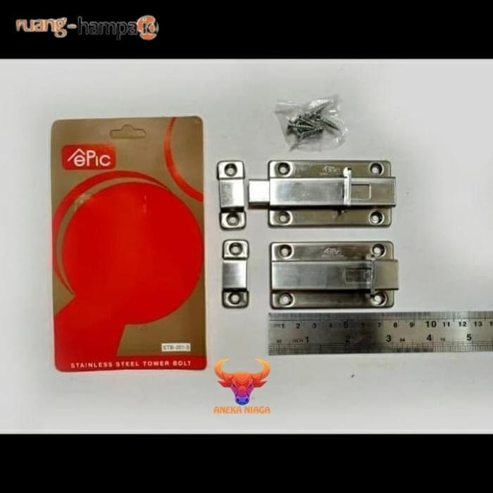 Promo An22 Grendel Stainless Epic Tower Bolt 3 Inch / Slot / Selot Kunci Pintu