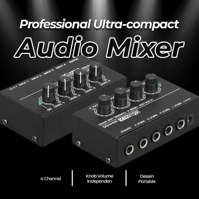MINI PROFESIONAL MIXER AUDIO AMPLIFIER MICROPHONE 4 CH INPUT MX400
