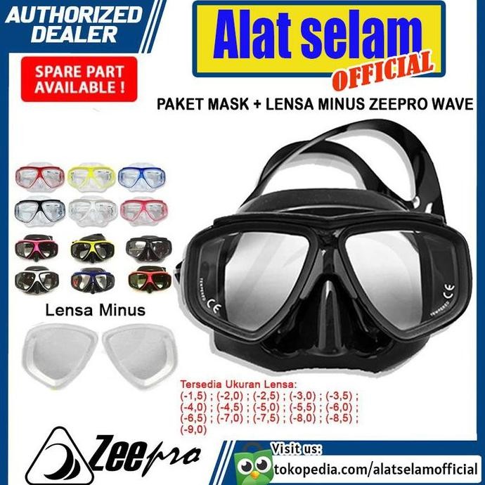 Mask Zeepro Wave Optical Lens Minus Masker Selam Diving Snorkeling