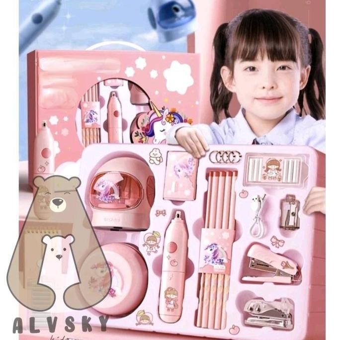 

BEBAS ONGKIR - ELECTRONIC STATIONERY SET / SET ALAT TULIS ELEKTRIK RAUTAN PENGHAPUS Pensil