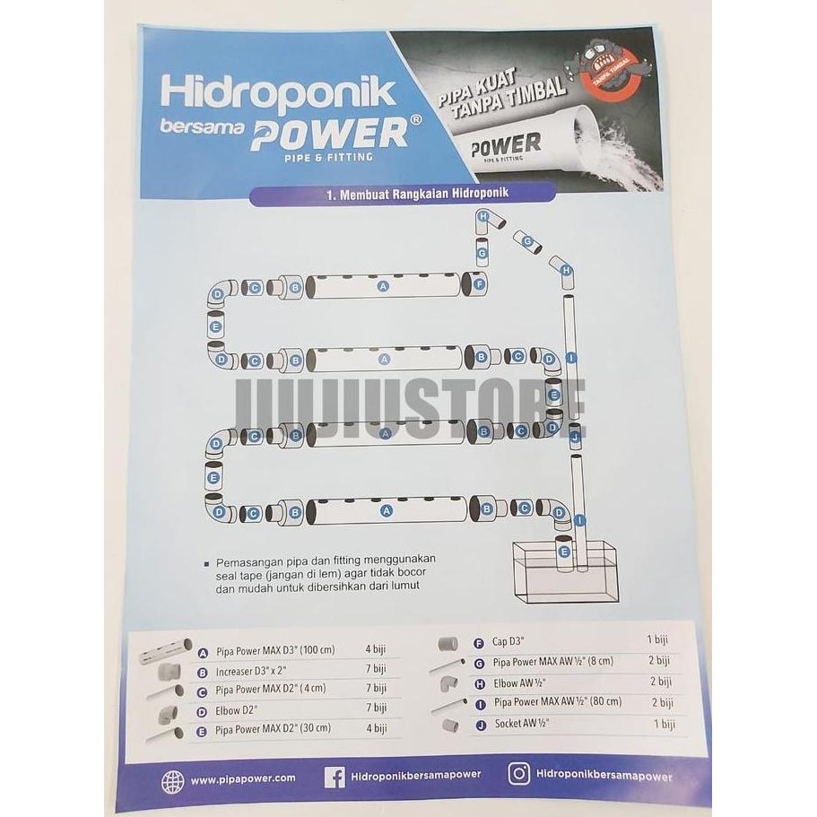 fresh HIDROPONIK SET POWER - HIDROPONIK SET AVIAN - PIPA HIDROPONIK SET murah