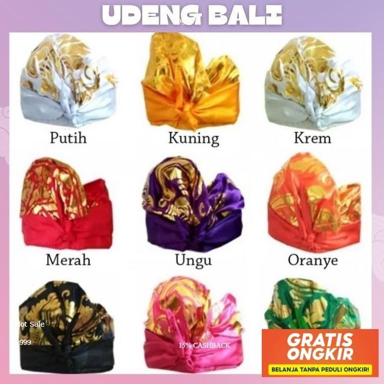 Udeng Bali Kotak- Kotak Poleng/Ikat Kepala Bali/Udeng Setehah Jadi/Udeng Jadi Bali Siap Kirim
